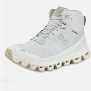 Women's On Cloudrock Waterproof Hiking Boots Size 8 Glacier/Sand